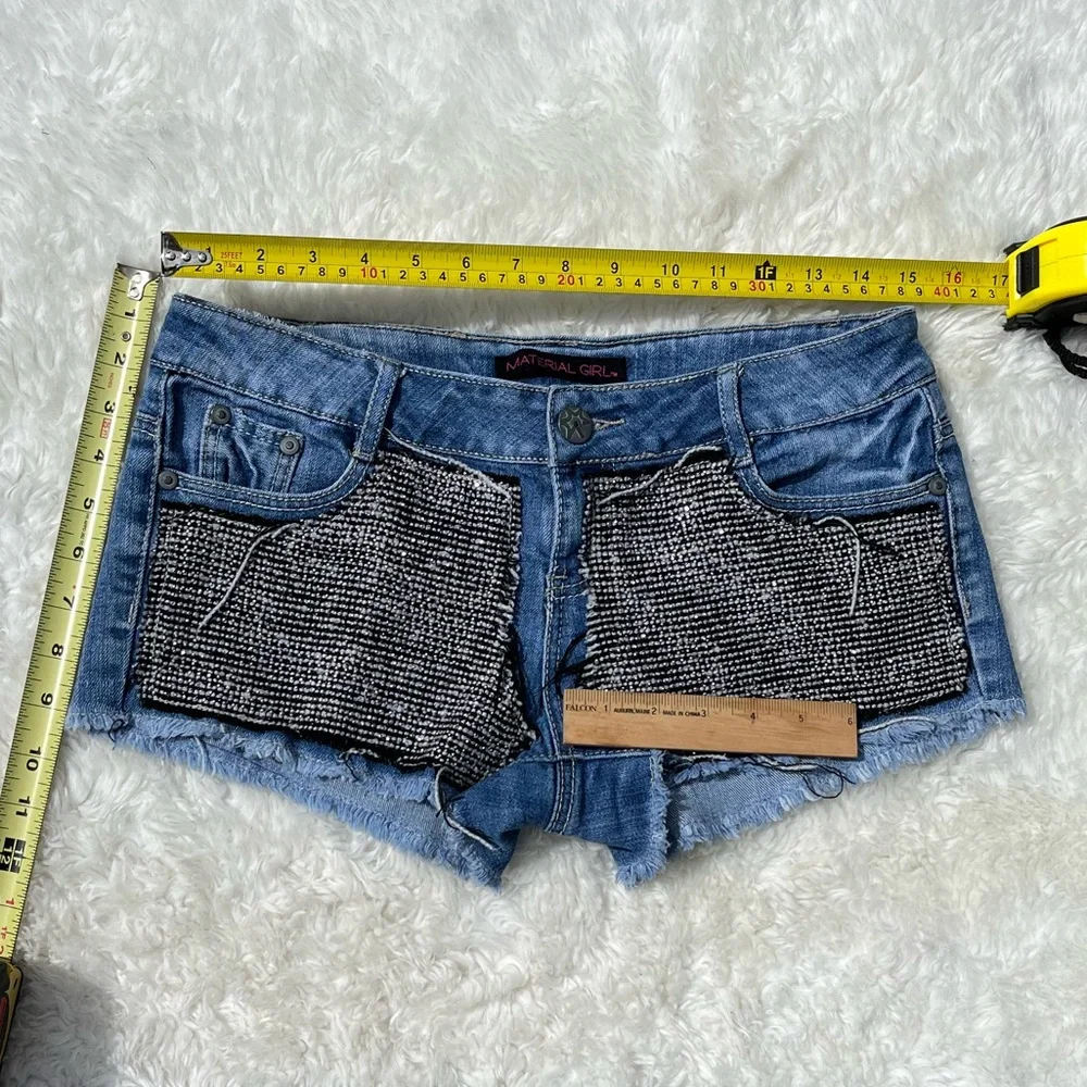 Flashy Material Girl Jean Shorts 🖤 - Picture 3 of 9